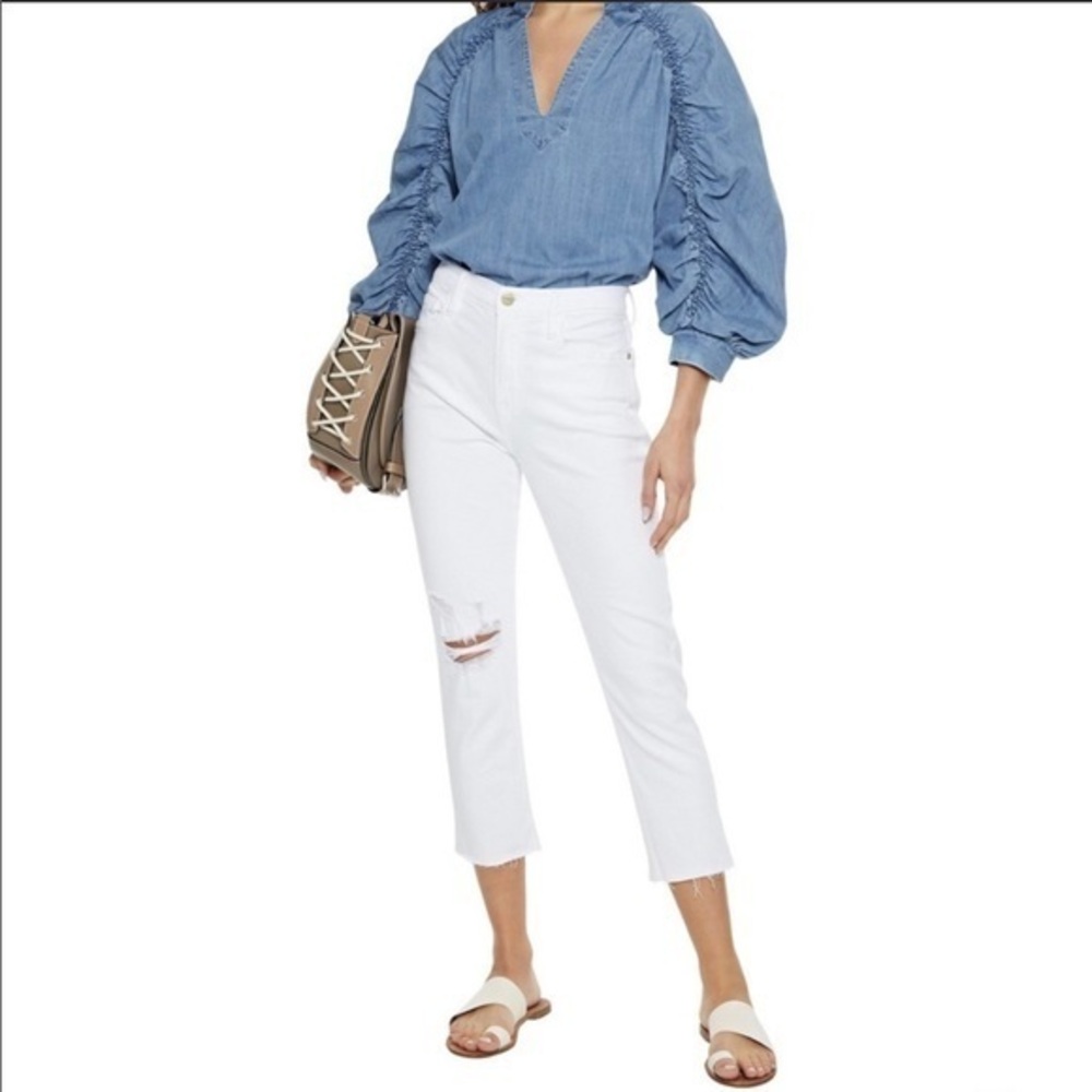 Frame Le Beau Crop‎ in White size 29